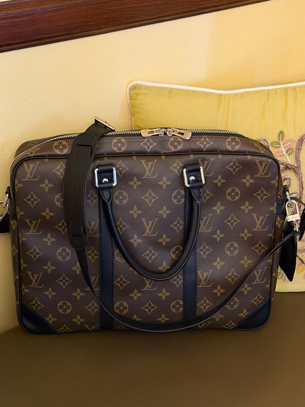 Luxury Brown Monogram Laptop Tote Bag - Picture 4 of 7